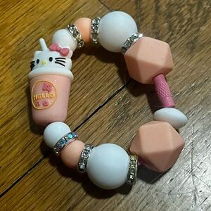 New Hello Kitty in a tumbler cup sparkle Beaded Tumbler Stanley cup charm